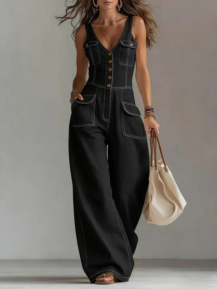 Megan - Salopette en denim décontractée