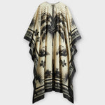 Melissa - Caftan long oversize à imprimé flamants roses