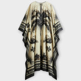 Melissa - Caftan long oversize à imprimé flamants roses