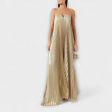 Michelle - Robe longue décolleté cœur fleurie orange