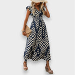 Milena | Robe à imprimé intégral et taille smockée