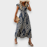 Milena | Robe à imprimé intégral et taille smockée