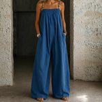Molly - Combinaison en denim jambes larges
