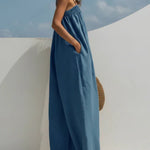 Molly - Combinaison en denim jambes larges