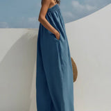 Molly - Combinaison en denim jambes larges