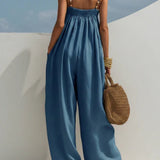 Molly - Combinaison en denim jambes larges