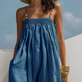 Molly - Combinaison en denim jambes larges