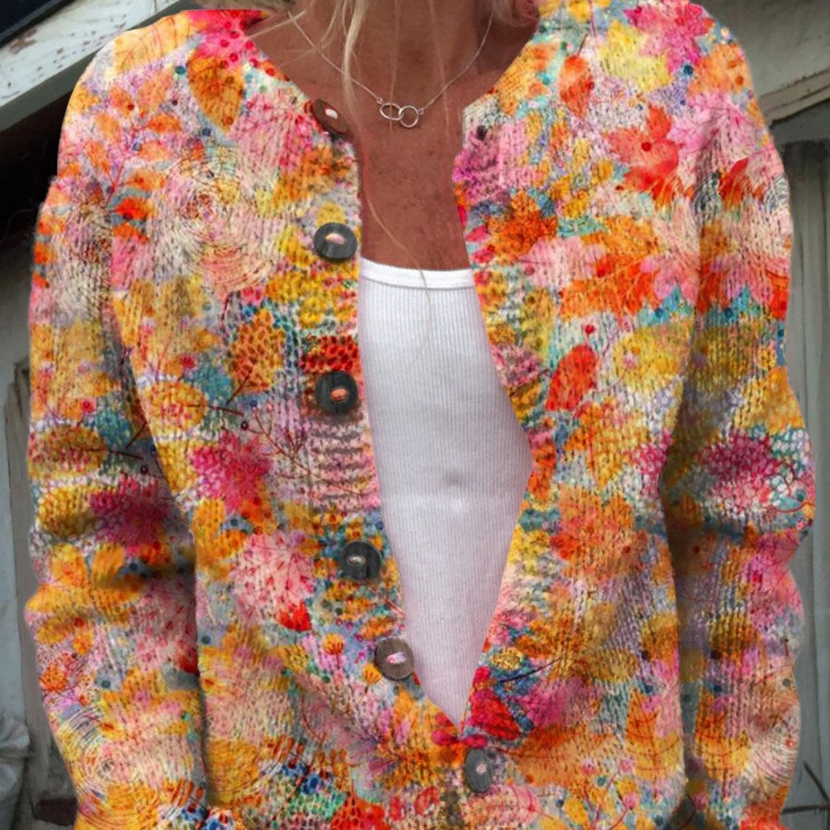 Briony | Cardigan à imprimé fleuri vif
