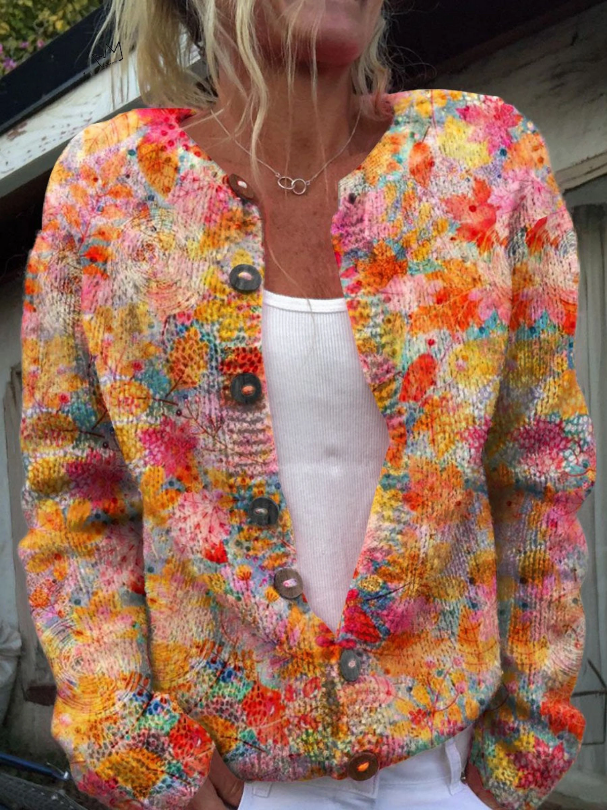 Briony | Cardigan à imprimé fleuri vif