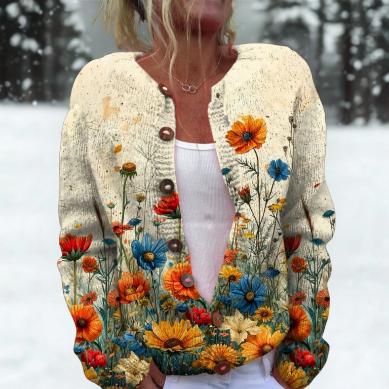 Natalie | Cardigan fleurs des prés