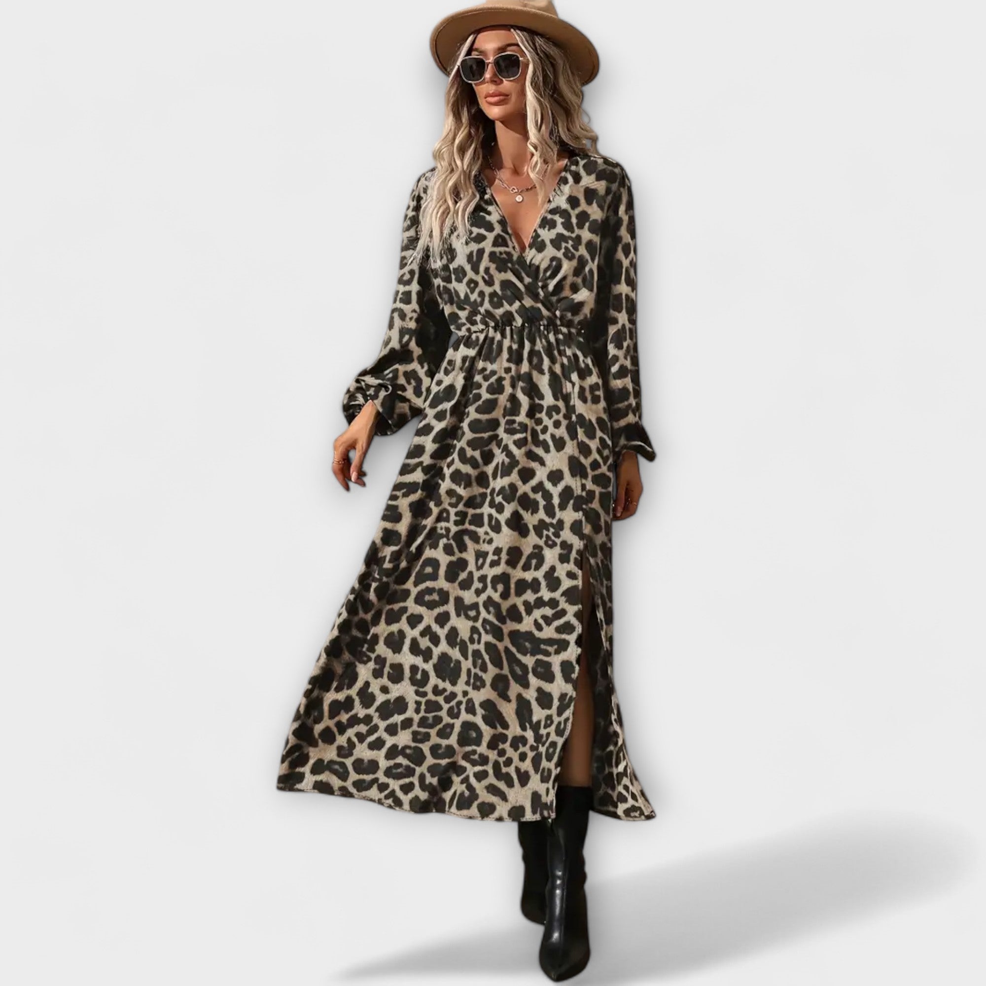 Natalie - Robe chic à imprimé léopard