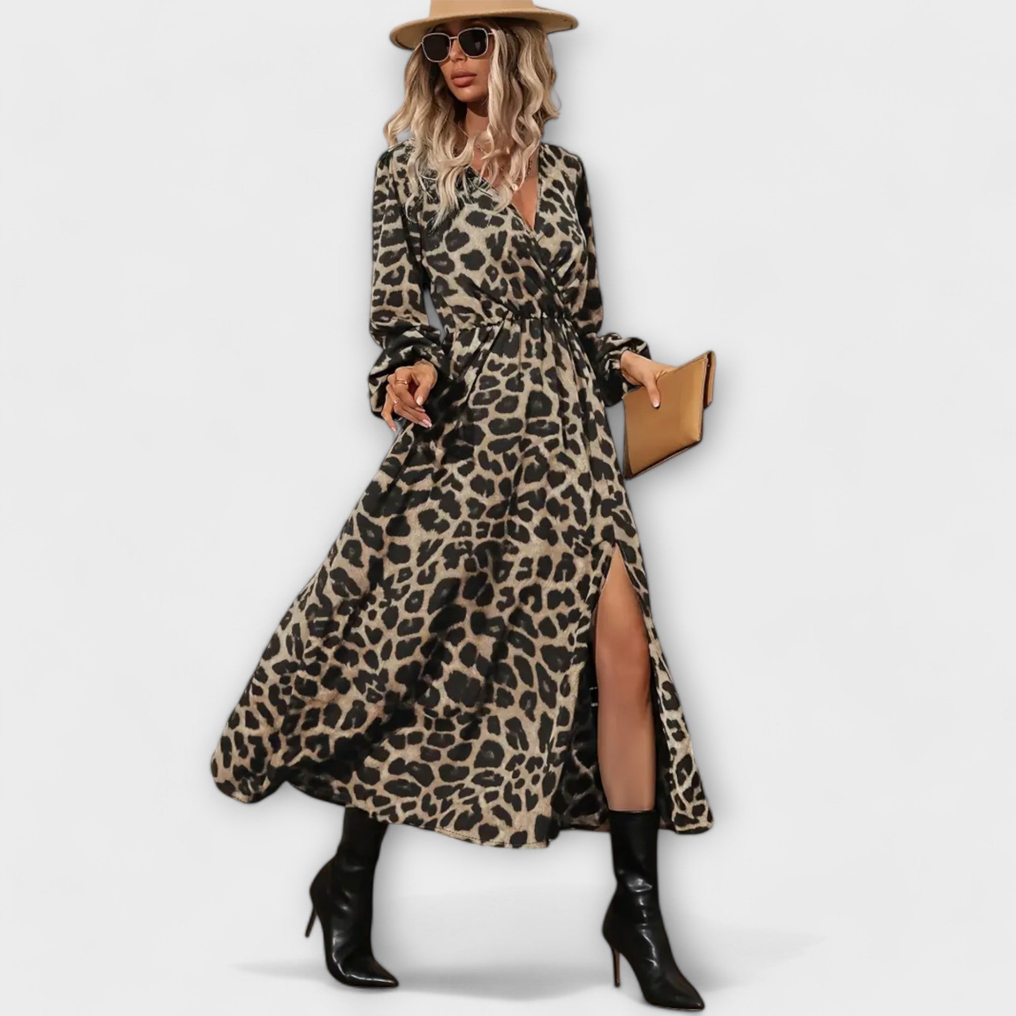 Natalie - Robe chic à imprimé léopard