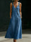 Niamh - Robe longue en denim boutonnée