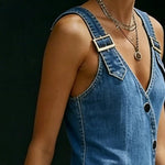 Niamh - Robe longue en denim boutonnée