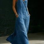 Niamh - Robe longue en denim boutonnée