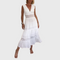 Ninfea | Robe midi sans manches bohème à détails en dentelle