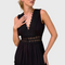 Ninfea | Robe midi sans manches bohème à détails en dentelle