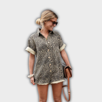 Nonette | Robe chemise à imprimé léopard