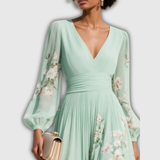 Odelia – Robe midi fleurie à la silhouette fluide