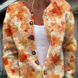 Damaris | Cardigan à imprimé feuilles d'automne