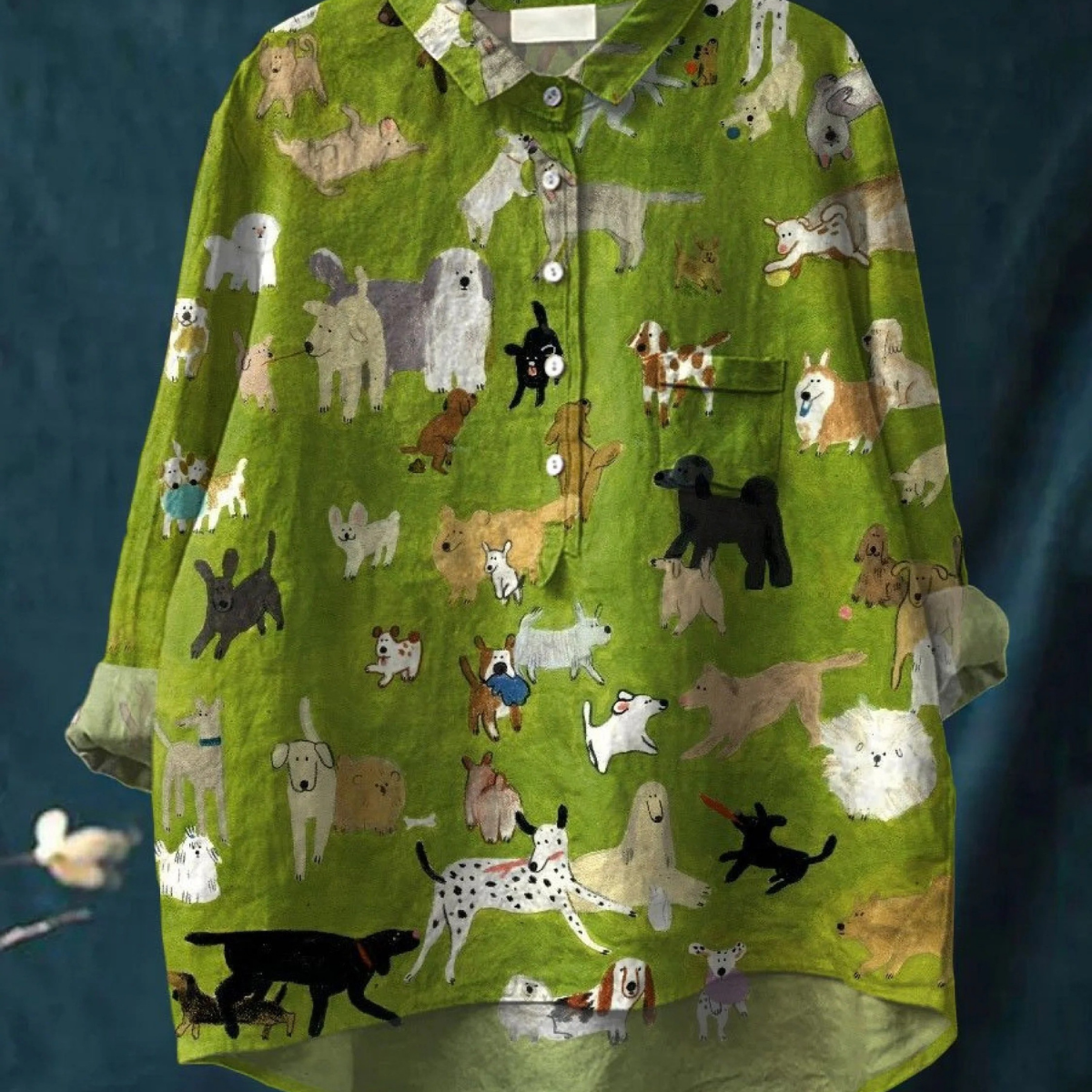 Paula | Blouse ample à imprimé artistique chien