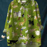 Paula | Blouse ample à imprimé artistique chien