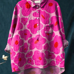 Paula | Blouse décontractée femme à imprimé floral rose vif