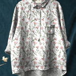 Paula | Blouse décontractée femme à motif floral rose de printemps
