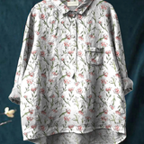 Paula | Blouse décontractée femme à motif floral rose de printemps