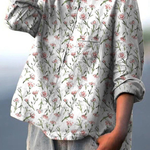 Paula | Blouse décontractée femme à motif floral rose de printemps