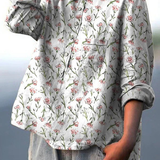 Paula | Blouse décontractée femme à motif floral rose de printemps