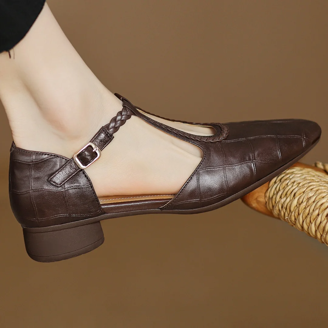 Peony | Chaussures salomé classiques à détail tressé