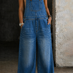 Phoebe - Salopette en denim à taille élastiquée