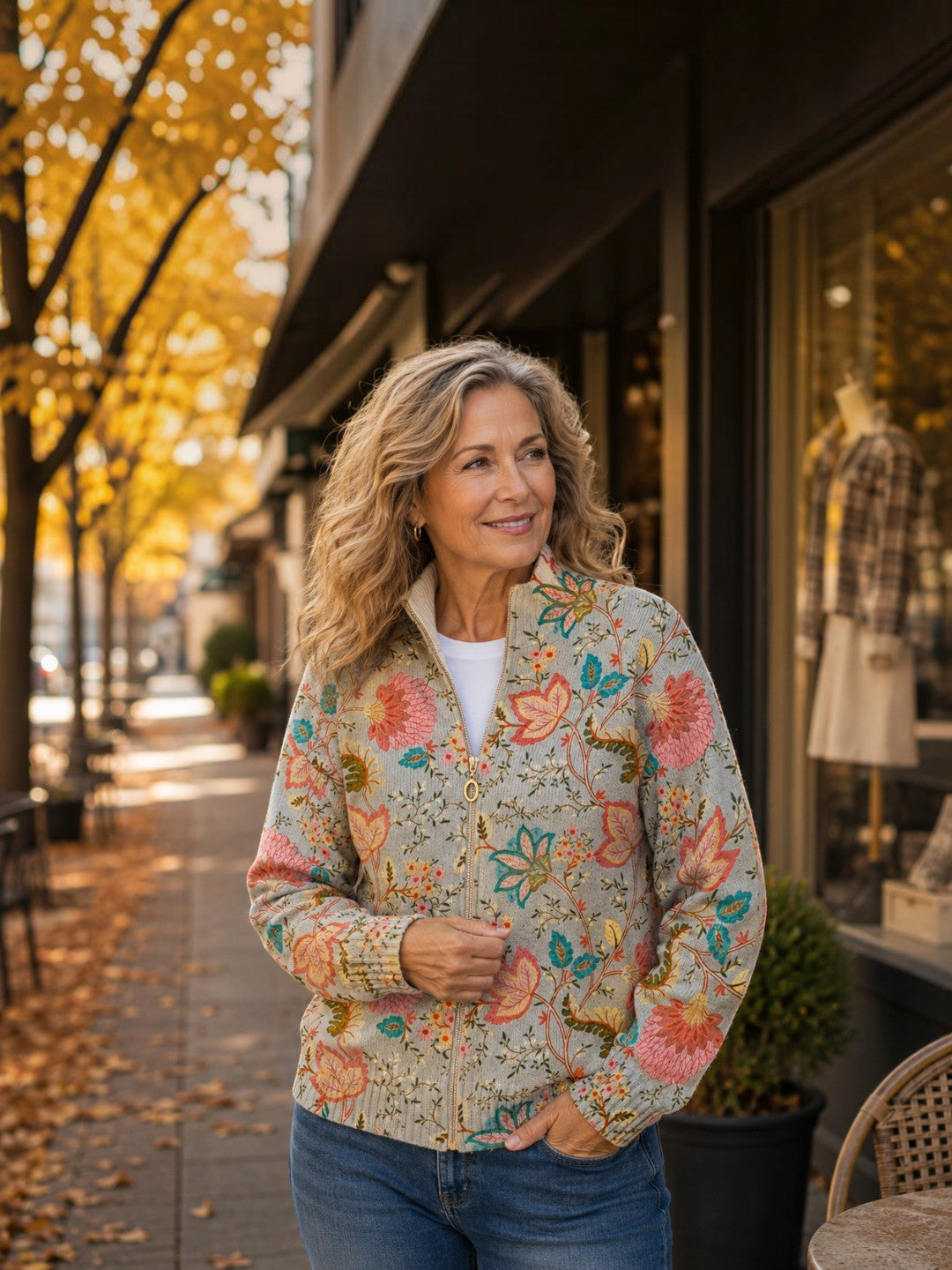 Pierrette | Cardigan à motif de jardin fleuri