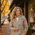 Pierrette | Cardigan à motif de jardin fleuri