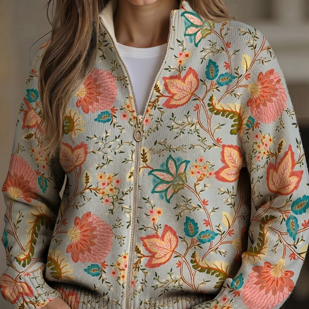 Pierrette | Cardigan à motif de jardin fleuri