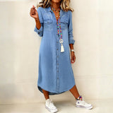 Pippa - Robe chemise en denim chic décontracté