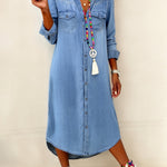 Pippa - Robe chemise en denim chic décontracté