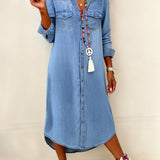 Pippa - Robe chemise en denim chic décontracté