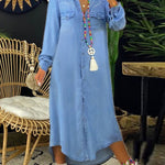 Pippa - Robe chemise en denim chic décontracté