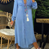 Pippa - Robe chemise en denim chic décontracté