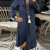 Pippa - Robe chemise en denim chic décontracté