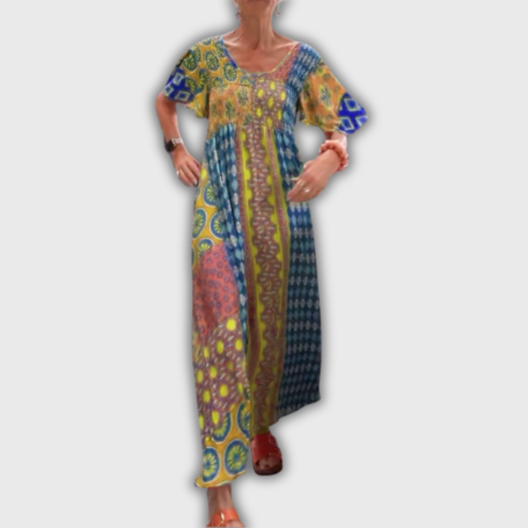 Poppy – Robe midi élégante à motif cachemire