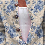 Gaynor | Cardigan crème à fleurs bleues