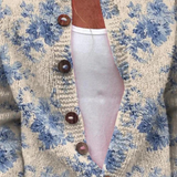 Gaynor | Cardigan crème à fleurs bleues