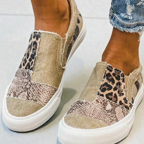 Quinny | Chaussures en toile imprimé léopard décontractées