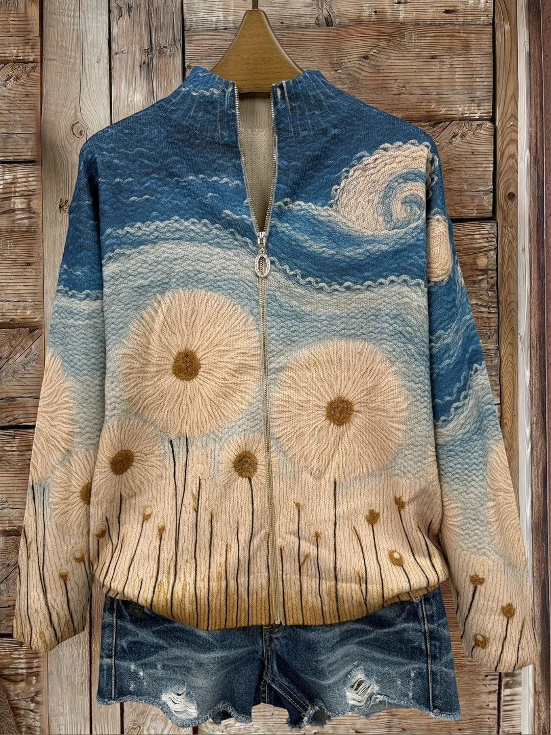 Reine | Cardigan à motif de pissenlits