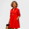 Robe chemise moderne à col et manches trois-quarts