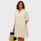 Robe chemise moderne à col et manches trois-quarts