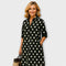 Robe chemise moderne à col et manches trois-quarts